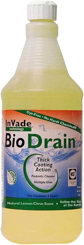 InVade Bio Drain Gel in quart size for eco-friendly drain cleaning and pest control.