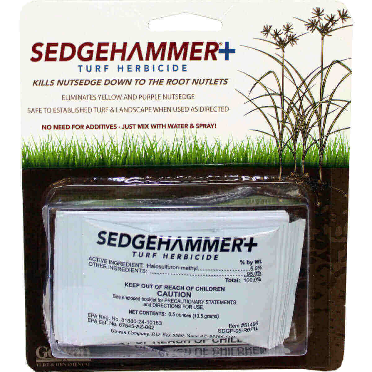 Sedgehammer Herbicide for removing weeds and nutlets effectively.